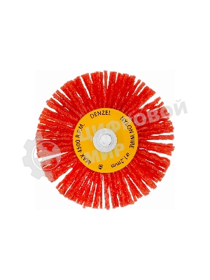 Щетка для дрели Denzel 65 мм, плоская, со шпилькой, нейлоновая щетина