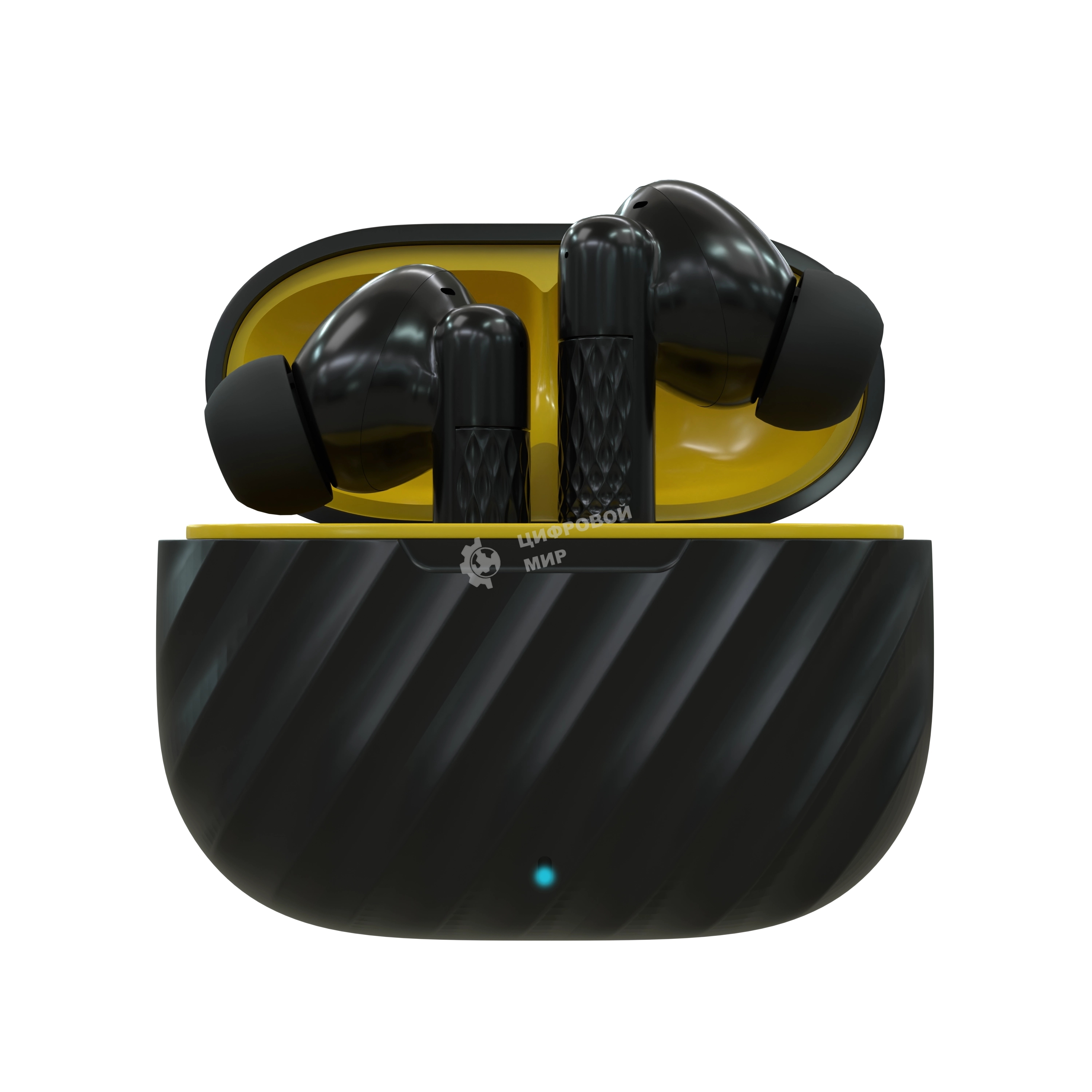 Наушники TWS More choice БВ37 черный/желтый, внутриканальные, Bluetooth, сенсорное управление, до 4 ч