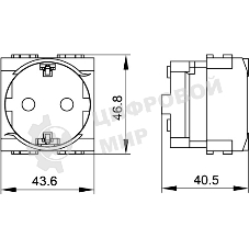 Розетка электрическая DKC BRAVA 77482N с заземлением, со шторками, черная RAL 7016, 2М