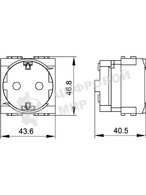 Розетка электрическая DKC BRAVA 77482N с заземлением, со шторками, черная RAL 7016, 2М