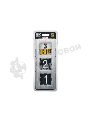 Рамка 3-местная IEK BRITE РУ-3-1-БрА (BR-M32-M-K47) металл алюминий