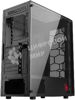 Компьютерный корпус Bloody BD-CC115 черный без БП ATX 8x120мм 1xUSB 2.0 1xUSB 3.0 audio bott PSU