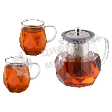 Чайник заварочный LEONORD AROMA, 820 мл из боросиликатного стекла, корпус с гранями (106791)