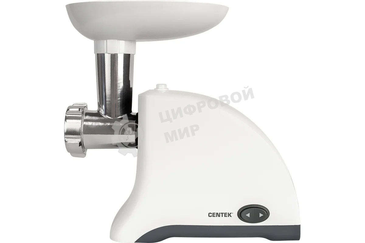 Мясорубка электрическая Centek CT-1609 белый, 1550 Вт, 2 кг/мин, реверс, защита от перегрузки, насадки - 2