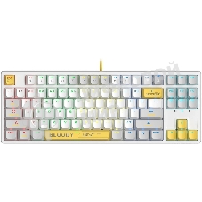 Клавиатура проводная A4Tech Bloody S87 Energy (S87 USB ENERGY WHITE) USB белый/желтый
