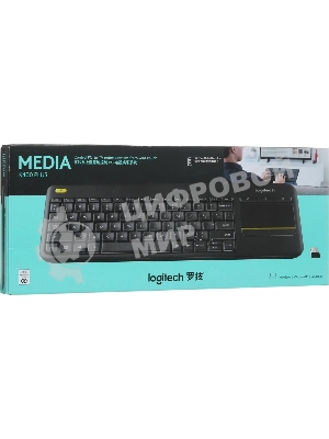 Клавиатура Logitech K400 Wireless Touch Plus беспроводная, радиоканал, чёрный