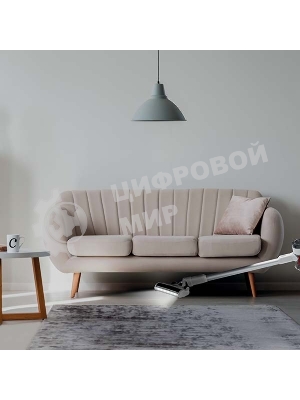 Пылесос вертикальный Gorenje SVC216FMLW белый/черный, питание от аккумулятора, 25 Вт, уборка сухая, пылесборник 0.5 л