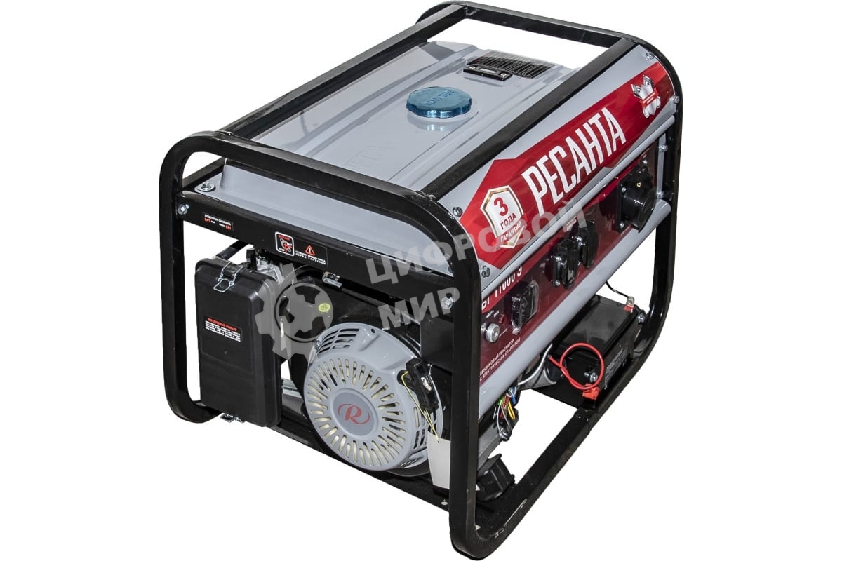 Электрогенератор бензиновый Ресанта БГ 11000 Э, 9 кВт, 96 дБ, 89 кг