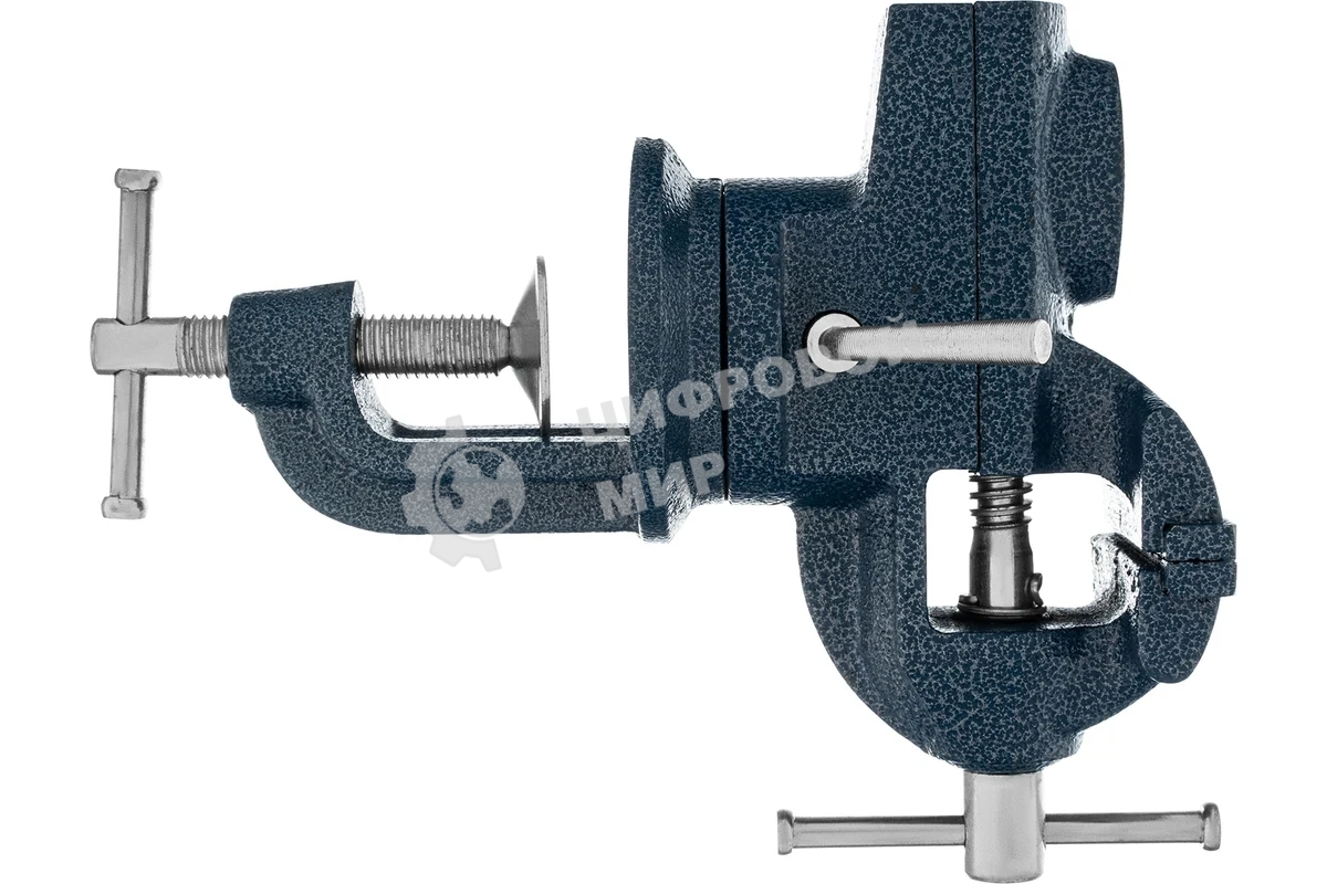 Тиски Сибртех слесарные настольные поворотные ширина рабочихгубок 65мм наковальня