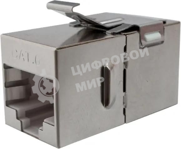 Адаптер Suprlan 10-0316-1, проходн. Keystone RJ45 кат.5E FTP, стальной