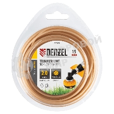 Леска для триммера Denzel армированная алюминием круглая, 2,0мм х 15м, блистер ALUFLEX