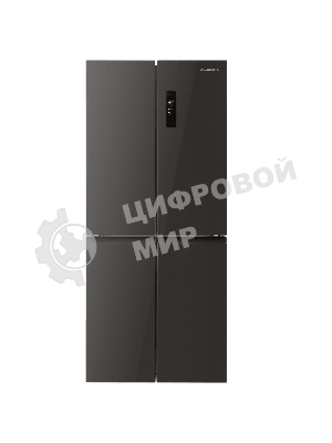 Холодильник Maunfeld MFF183NFSBE черная нержавеющая сталь трехкамерный 270/135л морозилка снизу, NoFrost, Side by Side