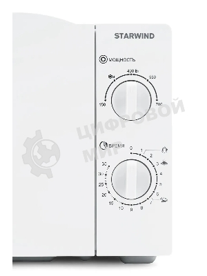 Микроволновая печь Starwind SWM6520 белый, 20 л, 700 Вт, переключатели - поворотный механизм
