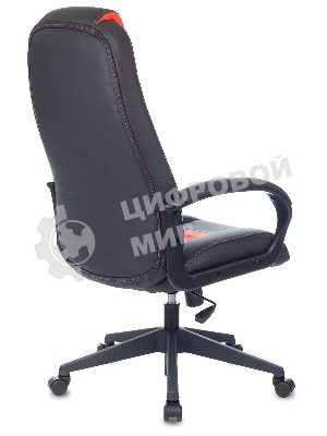 Кресло Zombie 8 черный/красный, экокожа, 120 кг, механизм качания