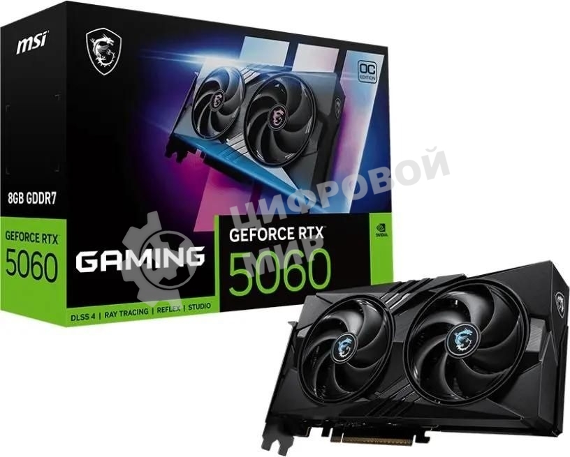 Видеокарта MSI RTX 5060 8G GAMING OC RTX 5060 8Gb 128bit GDDR7 2640/28000 HDMIx1 DPx3 HDCP Ret