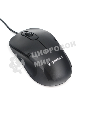 Мышь проводная Gembird MOP-100 черный, 1000 dpi, USB, кнопки - 3