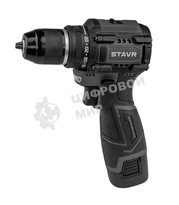 Дрель-шуруповерт СТАВР SDD 16BL-2K, 16 В, 2 Ач, 34 Нм, бесщеточный