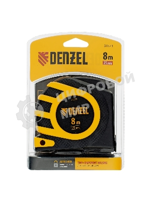 Рулетка Denzel 8м x 25 мм, магнит, двухсторонний зацеп, нейлон, двуст. шкала, автоматич. 31573