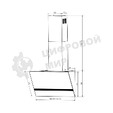 Вытяжка наклонная Elikor Rise BK 50 черный, 50 см, 750 куб. м/ч, 56 дБ