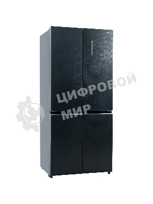 Холодильник Бирюса CD 496 TBG текстурированное черное стекло трехкамерный 334/162л морозилка снизу, NoFrost, Side by Side