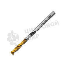 Сверло спиральное по металлу Denzel 4,2 x 75мм, Р6М5, Golden Tip, многогранная заточка