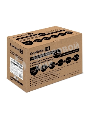Стабилизатор напряжения ExeGate Expert Turbo AST-2000 (2000ВА, вход 80-260В, двойная цифр. индикация вход/вых. напряжения, выход 220В±8%, КПД 98%, 5 уровней защиты, задержка, усиленный метал. корпус, 2*Schuko, RTL)