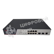 Коммутатор Hikvision DS-3E2510P(B), 8×1 Гбит/с PoE + 2×1 Гбит/с SFP, управляемый