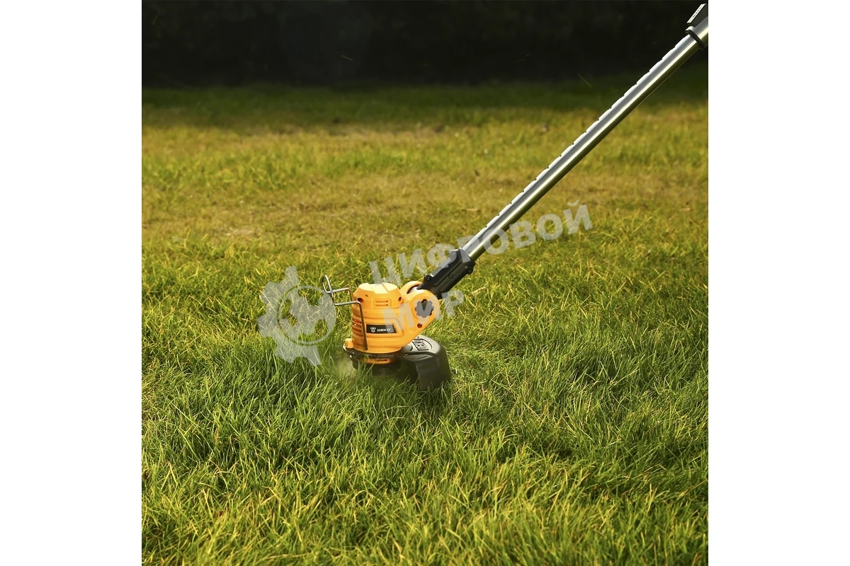 Триммер электрический Deko DKTR12 аккум. 300Вт неразбор.штан. реж.эл.:нож