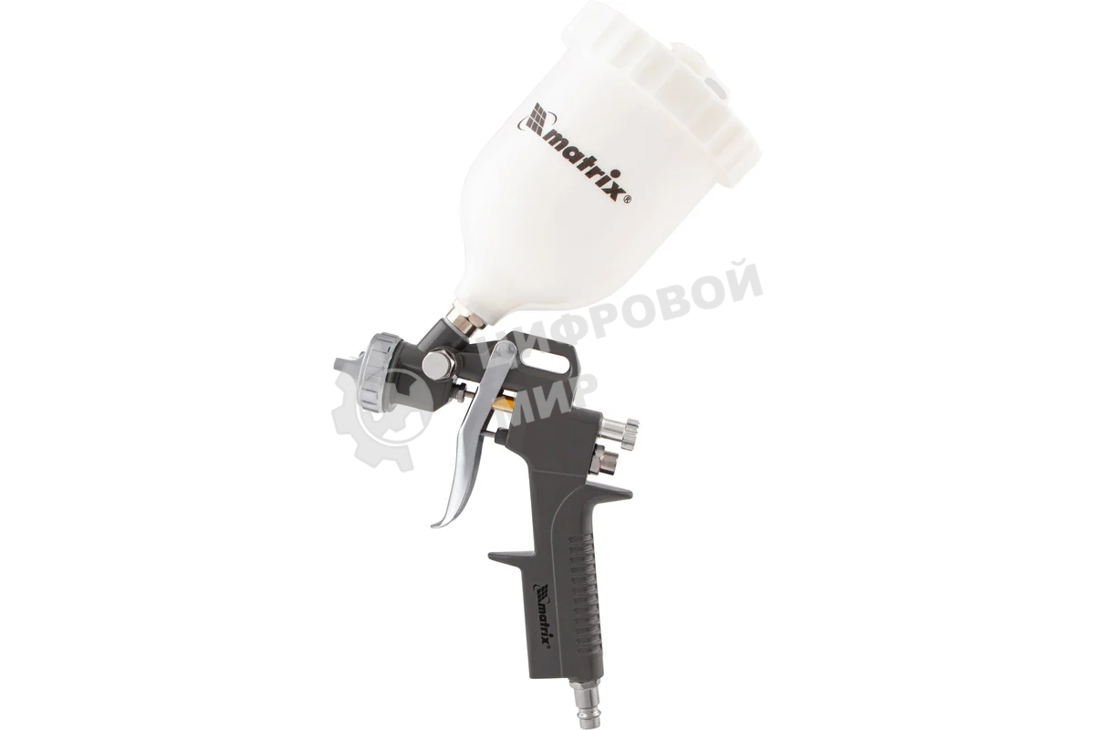 Набор пневмоинструмента Matrix, 5 предметов, быстросъемное соед. краскорасп. с верхним бачком