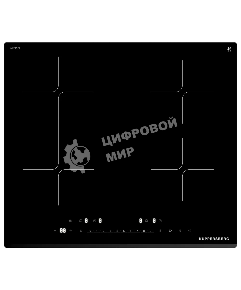 Варочная поверхность Kuppersberg/ Варочная поверхность Kuppersberg, индукция, High-Tech, 9 уровней мощности, inverter, таймер, пауза, Booster, автоматическое отключение, Flexi-zone, слайдерное управление, поддержание тепла, черный