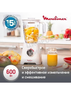 Блендер стационарный Moulinex LM420110 400 Вт, белый