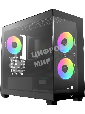 Компьютерный корпус Ocypus Gaммa C52 BK ARGB mATX/win/black/3 ARGB fans/no PSU/Tempered Glass