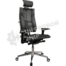 Кресло руководителя Метта Yoga 4DT B2-15D - YM93+Infinity+carbon черный сетка/кожа с подголов. крестов. алюминий хром (комплект 1 шт)