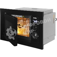Встраиваемая микроволновая печь Domfy DM2540BW BG черный, 25 л, 900 Вт, переключатели - поворотный механизм/кнопки