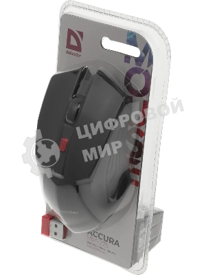 Мышь беспроводная Defender Accura MM-275 красный, 1600 dpi, радиоканал, USB, кнопки - 6