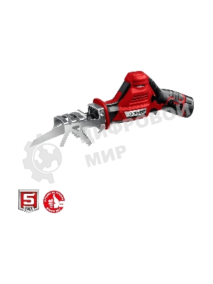 Пила сабельная. Зубр 12В, 1 АКБ (2А·ч), в коробке, СПЛ-125-21