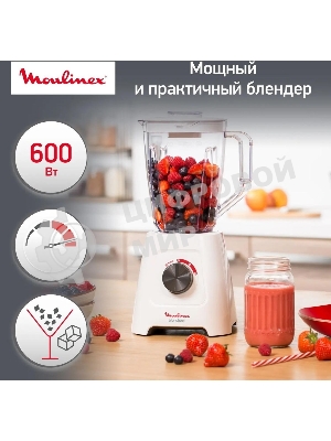Блендер стационарный Moulinex LM420110 400 Вт, белый