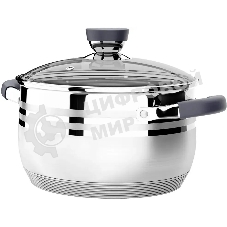 Кастрюля LARA LR02-473 Mercury 4,9 л, 22 см, нержавеющая сталь, с крышкой