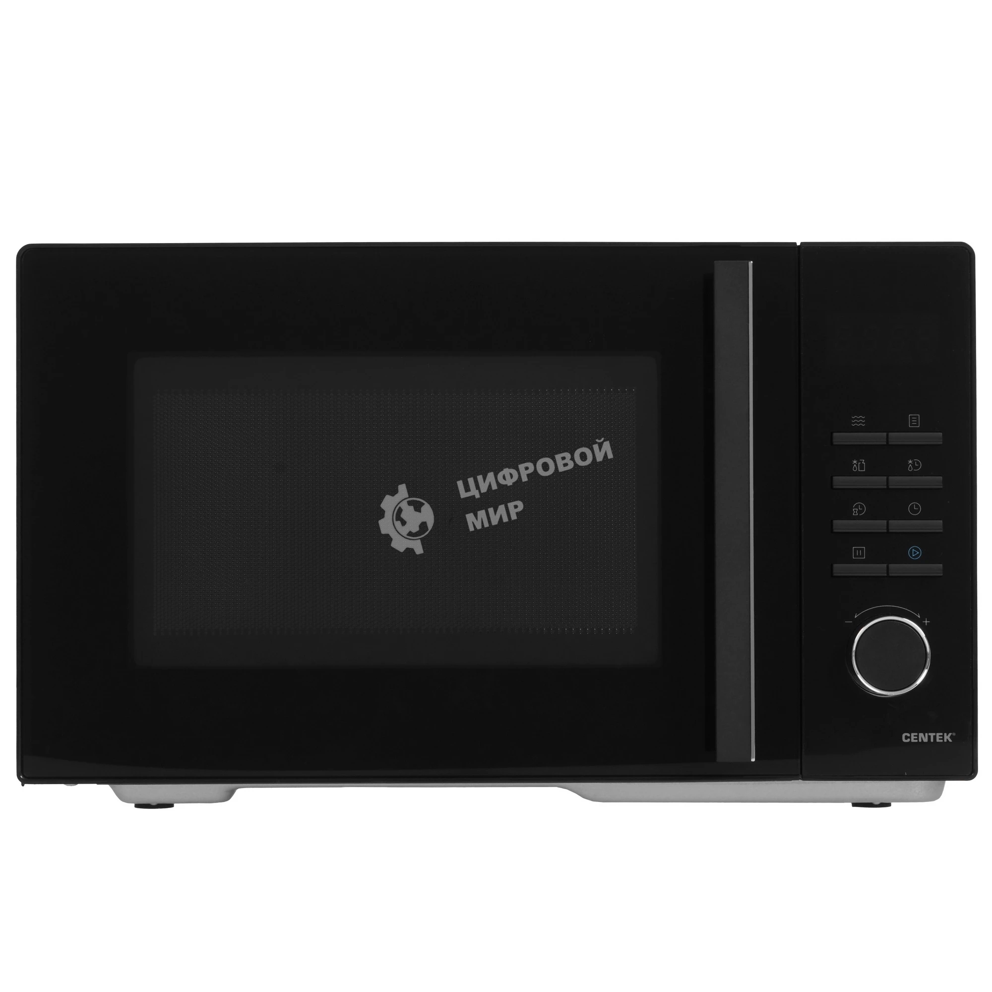 Микроволновая печь Centek CT-1563 черный, 23 л, 800 Вт, переключатели - кнопки, поворотный механизм