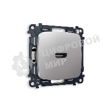 Комплект механизма розетки HDMI 2.0 OMEGA Сталь матовый 40V/500mA 2.0GHz 5-18Gbit/s QUANT (OP5140, VM222) MO514010