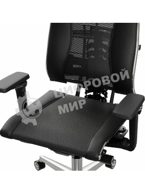 Кресло руководителя Метта Yoga 4DT B2-15D - YM93+Infinity+carbon черный сетка/кожа с подголов. крестов. алюминий хром (комплект 1 шт)