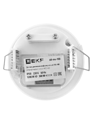Датчик движения EKF dd-ms-100 (ИК) MS-100 (ДД) встраив. 1200 Вт 360 град. до 6 м IP20