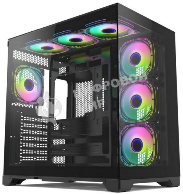 Компьютерный корпус Forza FZ-G42A Seaview TG ATX Case, black, w/o psu, Tempered glass front panel, 1x3,5