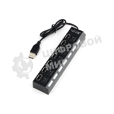 USB-концентратор Gembird UHB-U2P7-02, USB 2.0, USB 7 портов, USB/Адаптер: 5 В / 2 A