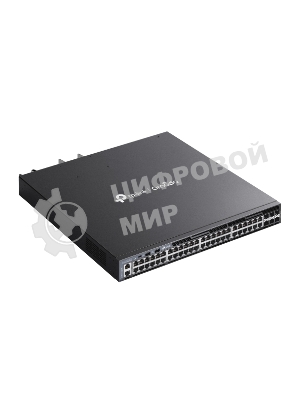 Стекируемый управляемый коммутатор TP-Link SG6654XHP 3го уровня Omada с 48 гигабитными портами PoE+ и 6 портами SFP+