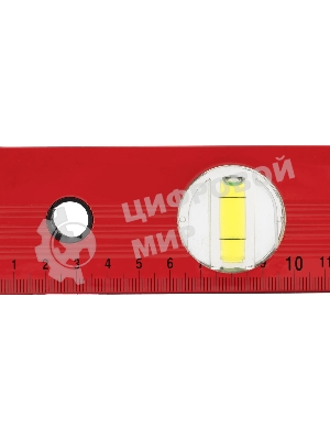 Уровень Matrix алюминиевый, 400 мм, 3 глазка, красный, линейка