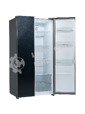 Холодильник Бирюса SBS 541 TBG текстурированное черное стекло двухкамерный 343/198 л морозилка слева, NoFrost, Side-by-side