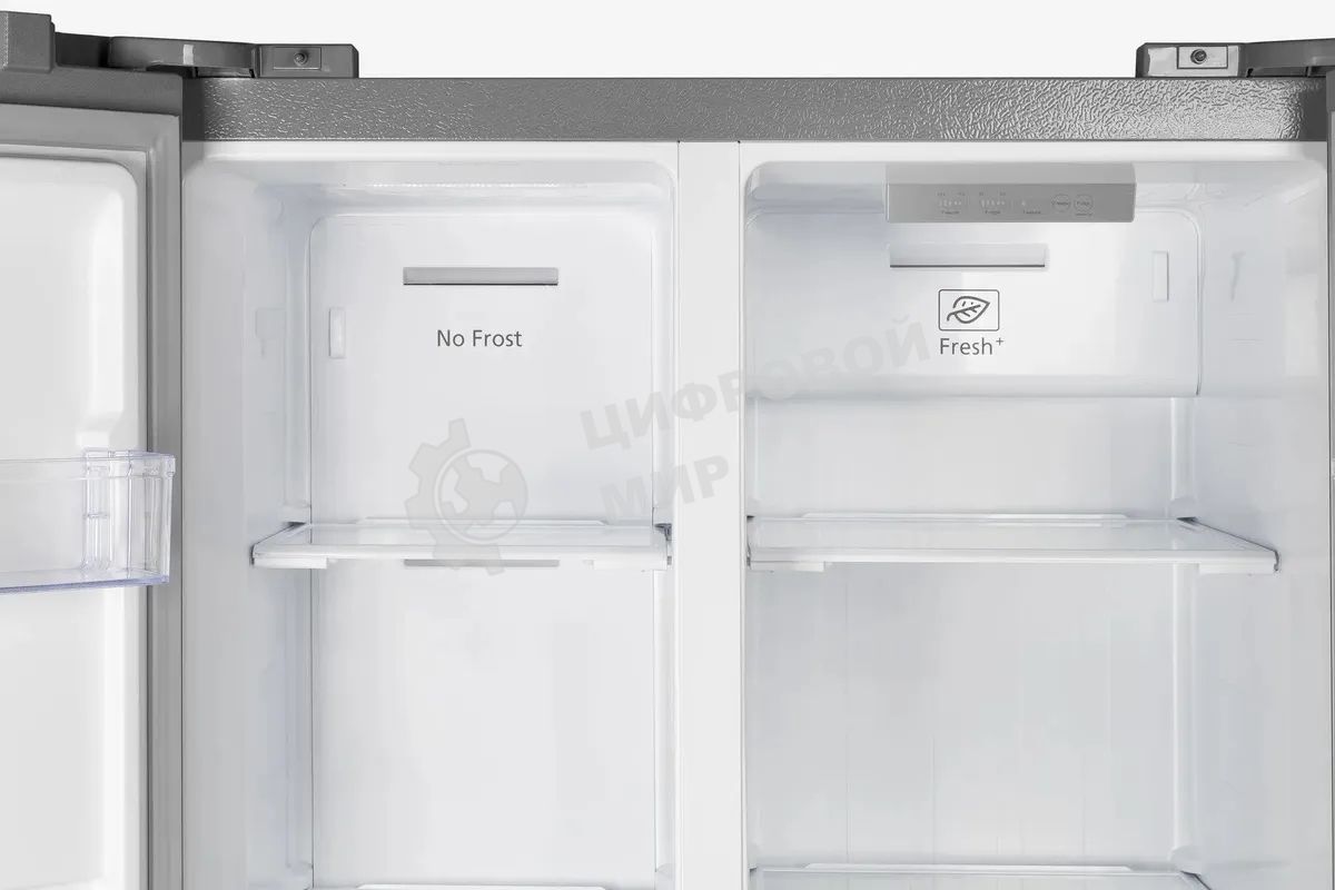 Холодильник Hyundai CS4502F нержавеющая сталь двухкамерный Side by Side 271/165л морозилка сбоку