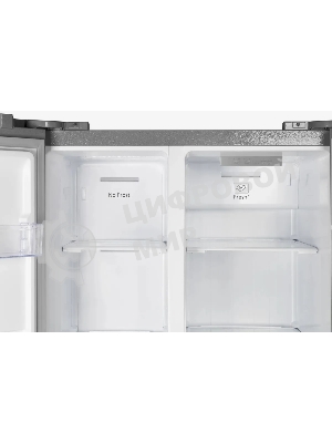 Холодильник Hyundai CS4502F нержавеющая сталь двухкамерный Side by Side 271/165л морозилка сбоку