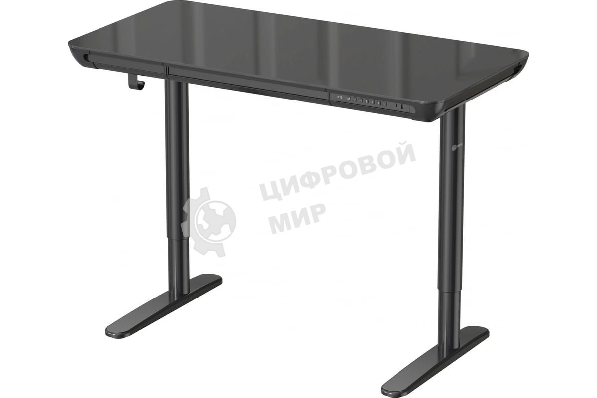 Стол компьютерный Cactus CS-EGD-BK-LED столешница закаленное стекло, черный, каркас черный